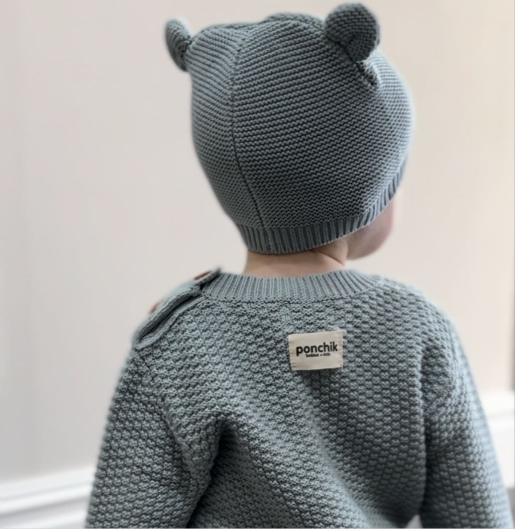 Bear Ear Knit Beanie - Jade