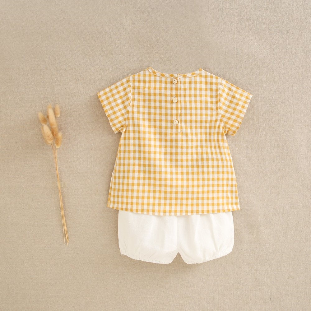 Mustard short sleeved shirt set