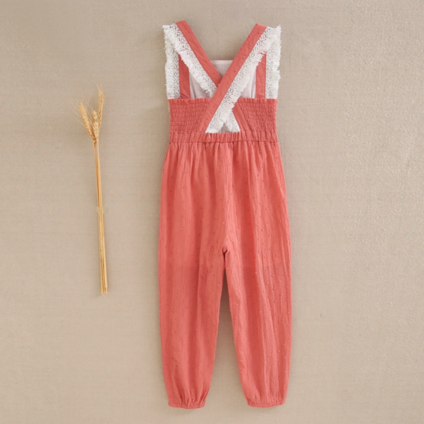 Girls Coral Jumpsuit