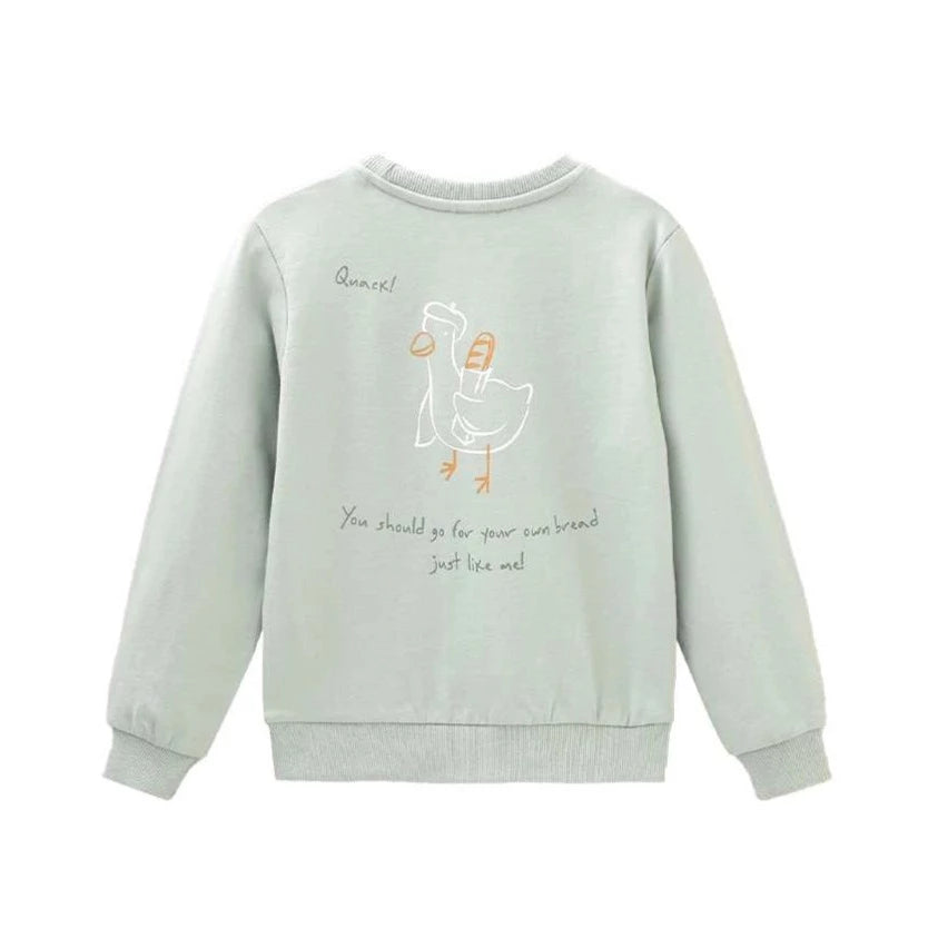 Boy's Sweatshirt with Round Neck and Back Pattern