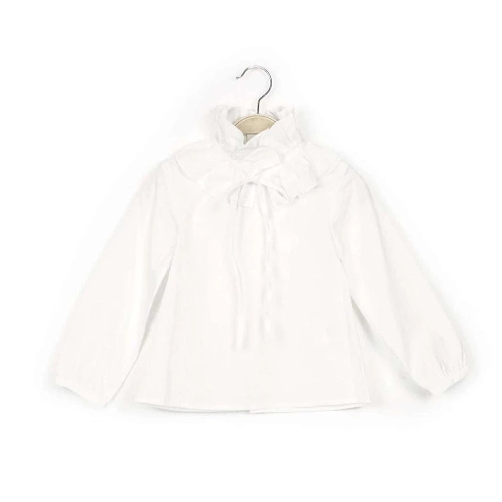 Blouse in White with Bow