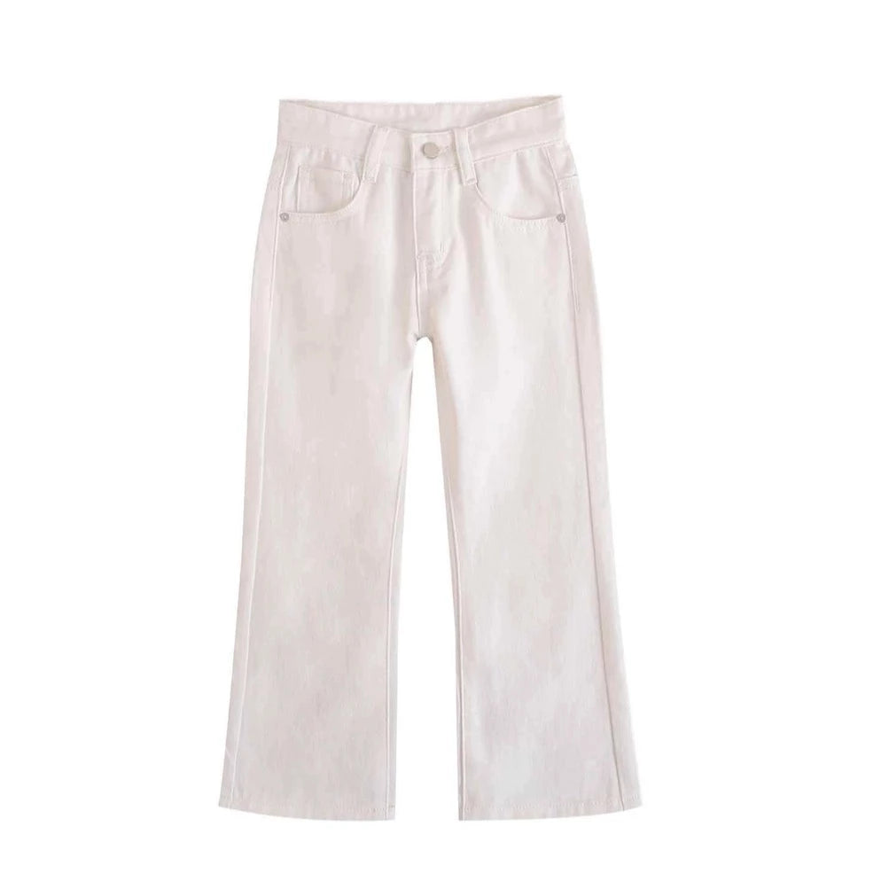 Trumpet Style White Girls' Trousers